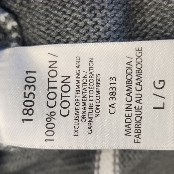 United Collors Of Benetton Men's Gray Striped Cowl Neck Zip Sweater Pullover L - Picture 8 of 12